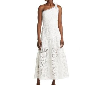 LOST + WANDER Madonna Lily Lace One-Shoulder Maxi Dress Size Medium